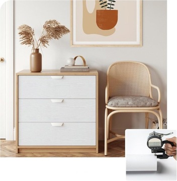 SAMOPRZYLEPNA MEBLOWA OKLEINA NA MEBLE FOLIA BIAŁY DĄB 60cm x 10m