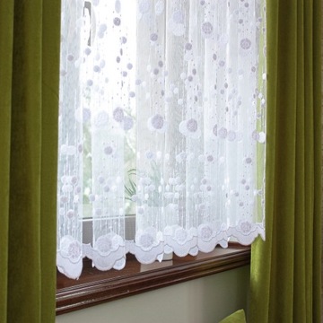 Современная белая сетка с вышивкой Shine, высота 250 см