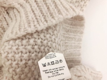 RIVER ISLAND gruby SWETER z wełną KOMIN _ 34