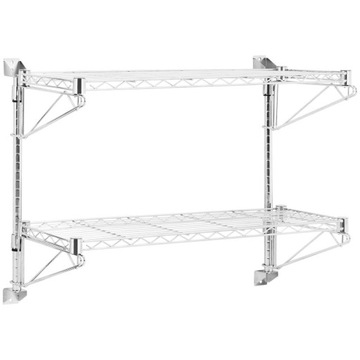 PÓŁKA WISZĄCA AŻUROWA PODWÓJNA ZE STALI NIERDZEW.