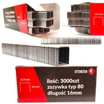 Zszywki tapicerskie 16mm do zszywacza TYP80 / GA21 / 380 ocynkowane 3tys