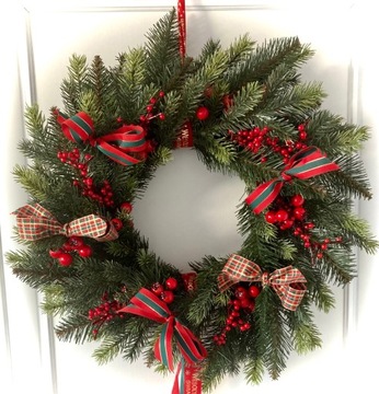 Рождественский венок, украшение двери венком