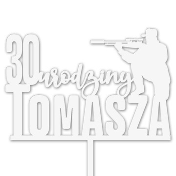TOPPER MYŚLIWY POLOWANIE STRZELEC ŻOŁNIERZ BIAŁY
