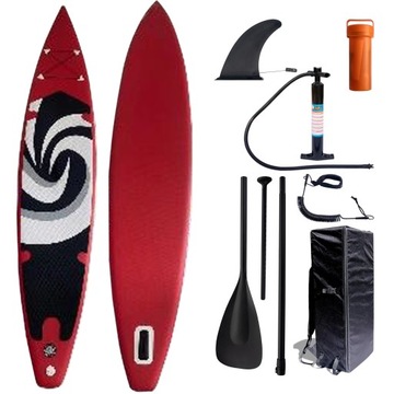 DESKA SUP 380 CM DMUCHANA DO PŁYWANIA WYTRZYMAŁA POMPOWANA ZESTAW + WIOSŁO