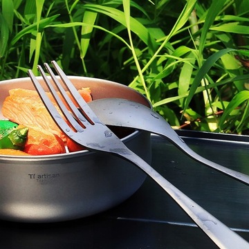 Lixada Легкая обеденная вилка и ложка из титана