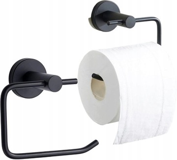 UCHWYT NAŚCIENNY CZARNY PAPIER TOALETOWY LOFT WC