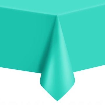 OBRUS FOLIOWY PLAMOODPORNY MORSKI TURKUS 137x274cm