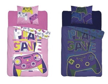 POŚCIEL 140X200 ŚWIECĄCA W CIEMNOŚCI PINK GAMER 07