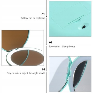 Портативное зеркало для макияжа с 10-кратным увеличением.