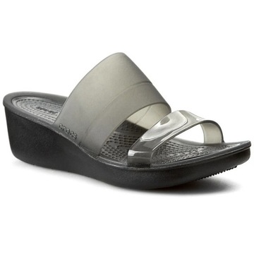 Klapki Crocs Colorblock Wedge Czarne 39,5 W9