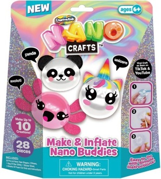 Лента Nano Crafts Набор CREATIVE «Сделай и надувай пузыри Nano Buddies», 28 шт.
