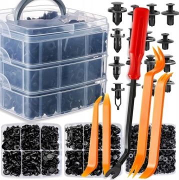 Пластиковые шпильки кузова автомобиля 625шт + ложка съемников