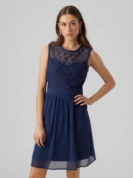 Vero Moda sukienka granatowa z koronką 40 l