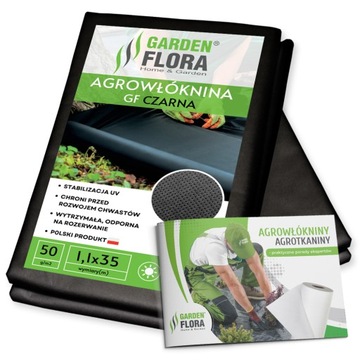 Agrowłóknina czarna 50g GF Agro na chwasty tkanina antychwastowa 1,1x35m