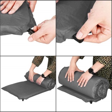 САМОНАДУВАЮЩИЙСЯ КОВрик МАТРАС 180х50см МЯГКИЙ СЕРЫЙ ТОЛСТЫЙ С НАМАТРАСНИКОМ