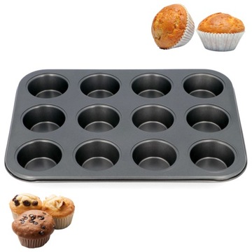 FORMA blacha do pieczenia MUFFINEK 12 babeczek
