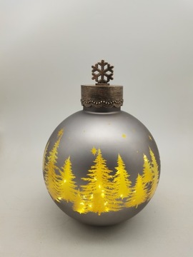 СВЕТОДИОДНАЯ СТЕКЛЯННАЯ ПОДВЕСКА ДЛЯ УКРАШЕНИЯ СТОЯЧЕЙ 35,5 СМ ЗОЛОТО-СЕРЫЙ