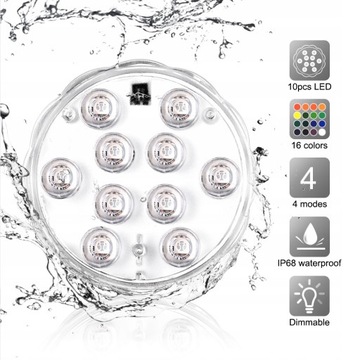 4 ШТ. LED RGB ПОДВОДНАЯ ЛАМПА ВОДОНЕПРОНИЦАЕМАЯ ЛАМПА