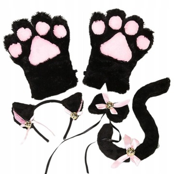 5 szt. Adorable Cat Cosplay Kit Cat Tail Dress Up