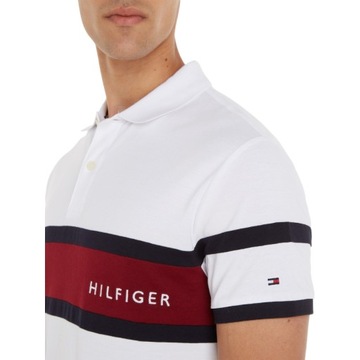 TOMMY HILFIGER MĘSKA KOSZULKA POLO BIAŁA r.M