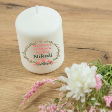 ПРИЧАСТНАЯ СВЕЧА С ПРИНТОМ СПАСИБО ЗА ГОСТЕЙ СУВЕНИР ПЕРВОГО ПРИЧАСТИЯ