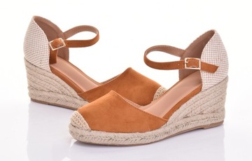 ESPADRYLE DAMSKIE MODNE STYLOWE ELEGANCKIE SANDAŁY NA KOTURNIE