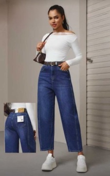 M.SARA УНИКАЛЬНЫЕ ЖЕНСКИЕ БРЮКИ ДЖИНСЫ БАЛЛОННОГО КРОЯ ДРУГОЙ ШИТЬЕ