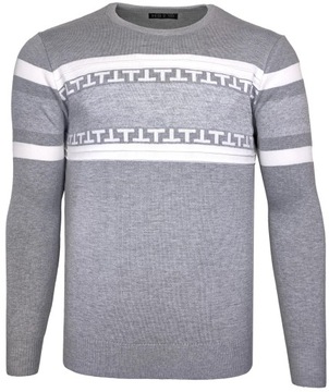 Sweter męski wzory z dodatkiem wełny O107 r. XXL