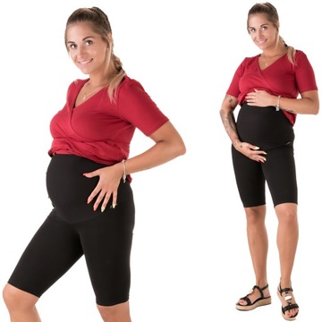 Krótkie Legginsy Ciążowe Czarne Rozmiar 50 BENSINI