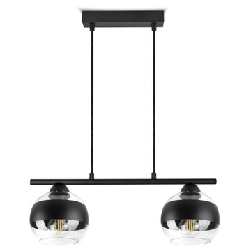 Lampa Wisząca Sufitowa Żyrandol Czarna Szklane Kule Black Belt BZR2 LED E27