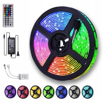 ВОДОНЕПРОНИЦАЕМЫЕ ЦВЕТНЫЕ СВЕТОДИОДЫ RGB СВЕТОДИОДНАЯ ЛЕНТА ВОДОНЕПРОНИЦАЕМАЯ 5м С ДИСТАНЦИОННЫМ УПРАВЛЕНИЕМ
