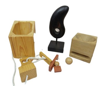DREWNIANE FIGURKI DESIGNERSKIE 3 SZTUKI