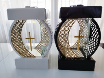 свеча-фонарь на могилу OPEN WHEEL BLACK GOLD DECORS