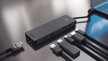 Многопортовый адаптер RAPOO USB C 6в1