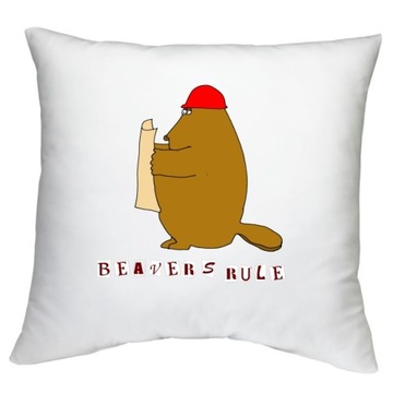 ПОДУШКА КРАСНАЯ БЕЛКА, УЗОРЫ БОБРА БЕЛКИ