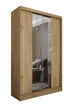 Szafa Przesuwna 150 cm Lustro LAREN Dąb Artisan