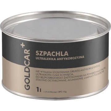 Szpachla antykorozyjna Goldcar 1l ultralekka 1kg jasno beżowa utwardzacz