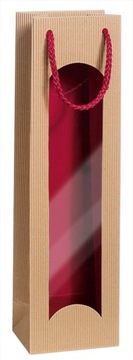 Torebka prezentowa na wino z okienkiemNATURA/BORDO