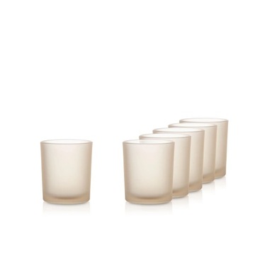 Szklanka pojemnik do zalewu świec 70848 kawa beż satyna 280 ml kpl. 6 szt.