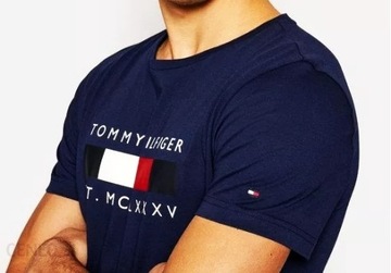 TOMMY HILFIGER EST T-SHIRT KOSZULKA MĘSKA GRANATOWA NA PREZENT / M