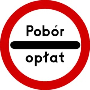 Znak B-32f: Pobór opłat - Naklejka foliowa