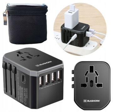 Быстрое зарядное устройство, блок питания, сетевой адаптер, 4 порта USB, USB C, для нескольких быстрых устройств
