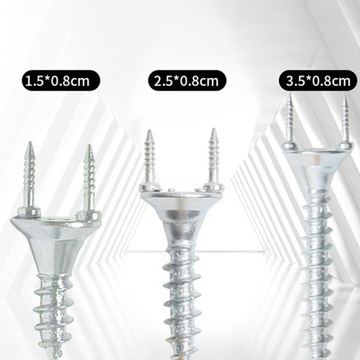 50 sztuk kołków drewnianych śrub dwugłowych ocynkowanych na 1,5 mm
