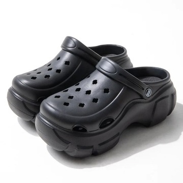 2023 letnie 8cm damskie buty z gruba podeszwa dziurami na wysokim obcasie