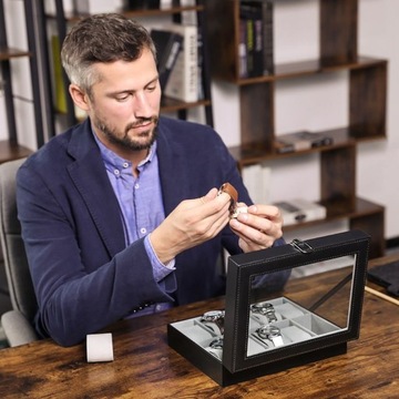 Organizer na biżuterię, kosmetyki ERGO hakano - WATCHSTORAGEBOX BLACK 10SLO