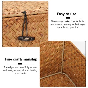 Большая плетеная корзина с крышкой.