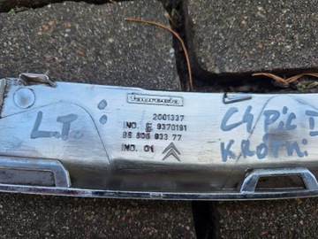 C4 PICASSO I KRÁTKÁ LIŠTA NÁRAZNÍKU ZADNÍHO LEVÝ CHRÓM 9680603377 07-2013