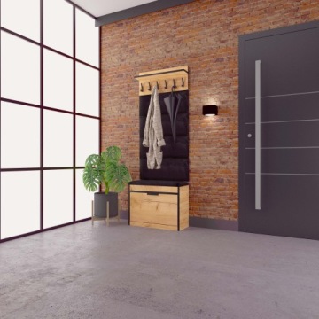 КОМПЛЕКТ МЕБЕЛИ В СТИЛЕ АЛЯСКА ЛОФТ ШКАФ ДЛЯ ОБУВИ С МЯГКИМИ ПАНЕЛЯМИ, ВЕШАЛКА