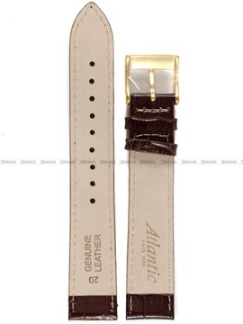 Brązowy oryginalny długi XL skórzany pasek do zegarka ATLANTIC - 20 mm