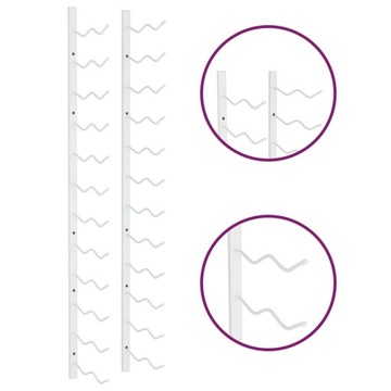 ŚCIENNY UCHWYT NA 24 BUTELKI WINA BIAŁY ŻELAZNY